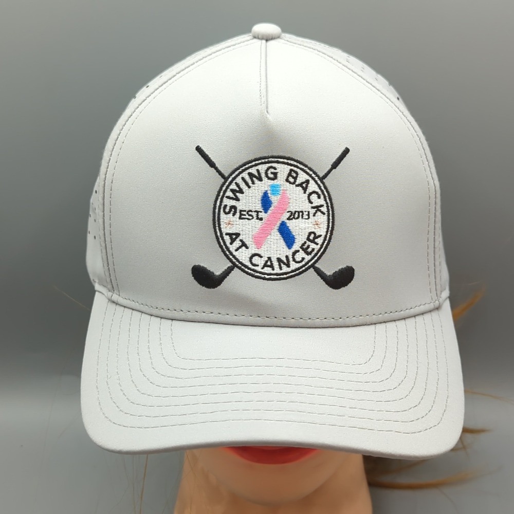 Cocky Golf "Swing Back At Cancer" Cap Hat Snapback Gray Cancer Awareness